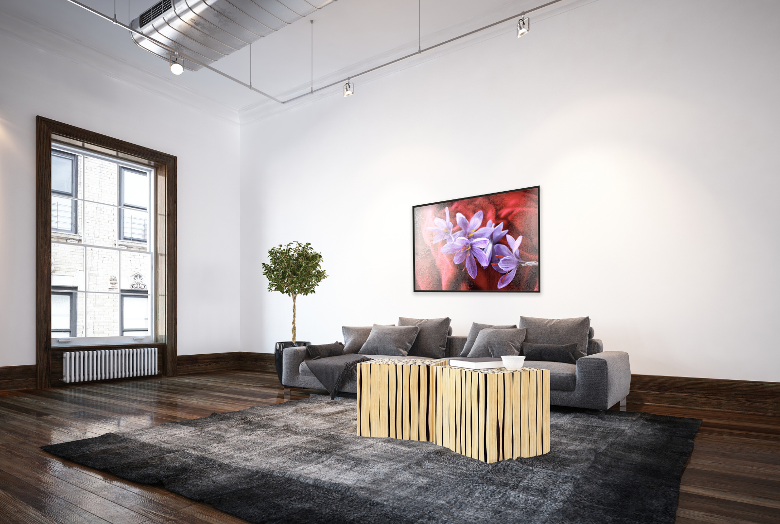 Saffron Flowers original abstract contextualised office art modern decor photo print by Blair Montague Drake